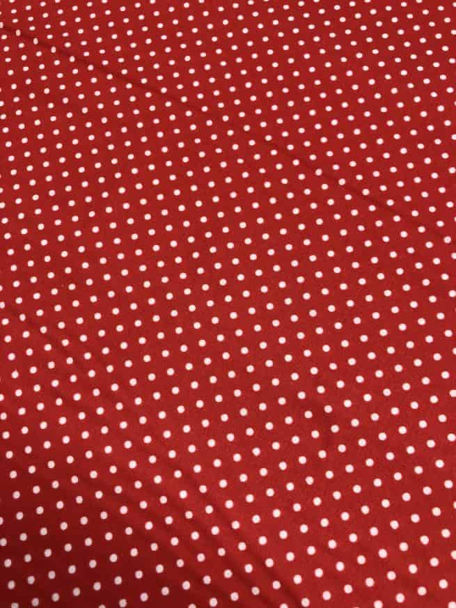 Red With White Polka Dots - 100% Cotton