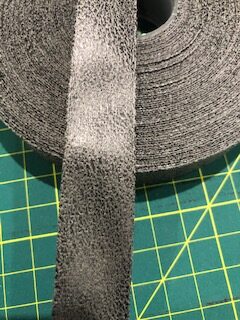 black faux leather bias binding