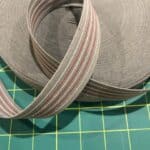 Grey with Red & White Striped Waistband elastic 30mm